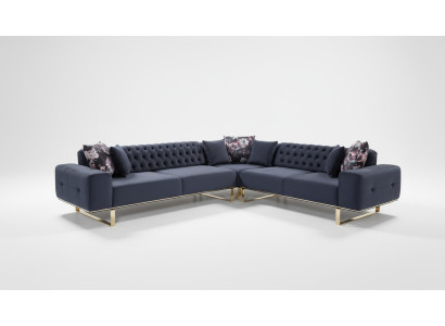Ecksofa gauč Polster nábytek garsonka Chesterfield rohová sedací souprava Sofa látka