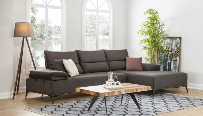 Ecksofa L Form Sofa Couch Design Couchen Polster Textil Eck Garnitur