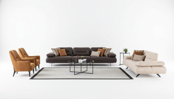 Sofagarnitur 4+3+1+1 Sitzer Set Design Sofa Polster Couchen Couch Modern Luxus
