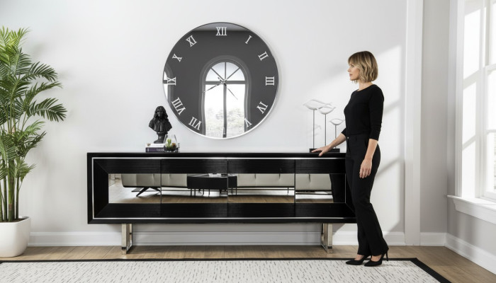 Schwarzes Sideboard Kommode Kommoden Schrank Standschrank Luxus Anrichte