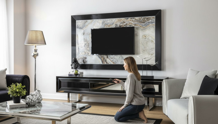 Luxus Wohnwand + Sideboard Lowboard Regal Wohnzimmer Schwarz Hochglanz   Luxus stěnová jednotka + nízká komoda s policemi černá leskidend.