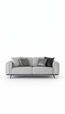 Sofa 3 Sitzer Polstersofa beige Textil Sitz Design Couch Sofas Stoff Modern Neu
