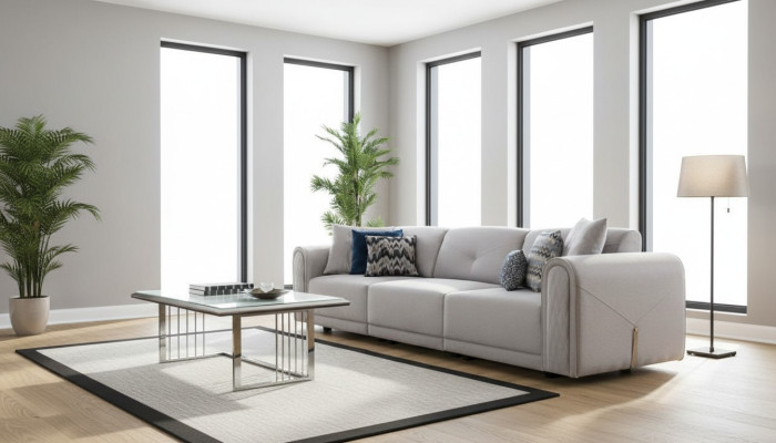 Luxus sofa 4 místný látkový obývací pokoj moderní design pohovky čalouněný gauče