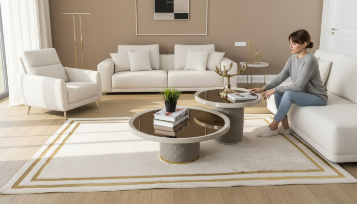 Luxus Moderní konferenční stolek Stůl Designové stoly Dřevo Obývací pokoj Přistýlka Nový