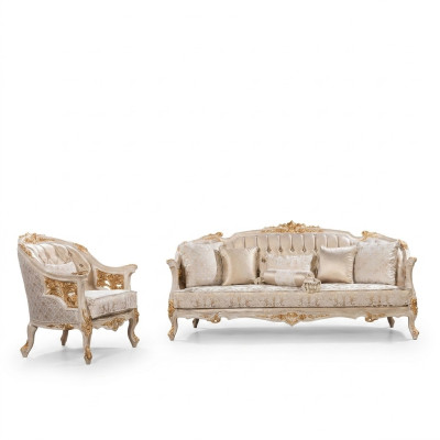 Luxus Chesterfield sedací souprava 3+1 sezení Klasická sofa barokní stříšky sedadla.
