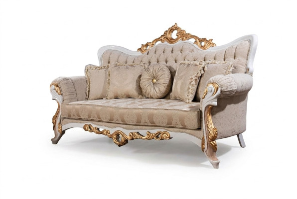 Sofa 3 Sitzer Stoff Dreisitzer Sofas Luxus Wohnzimmer Barock Stil Couch Barock