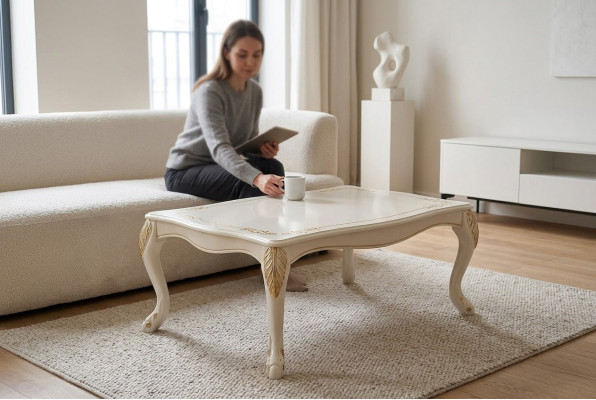 Stolkový stůl klasický stůl luxusní design obývacího pokoje nábytek dřevo nový.