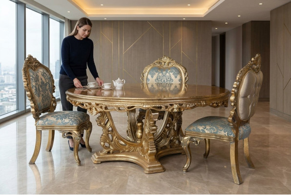 Komplett Set Esstisch + 4 Stühle Esszimmer Garnitur Ess Gruppe Tisch Tische 5tlg