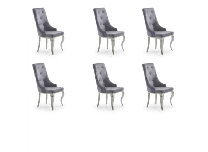 6x Židle Chesterfield Designer Polstrové židle Tkaný nábytek Nový