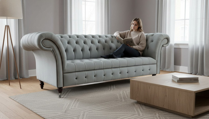 Designer Sofa 3 Sitzer Chesterfield Couch Polster Sofas Couchen Möbel