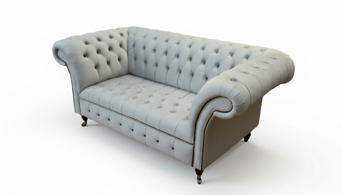 Chesterfield Sofa 2 Sitzer Sofa Polster Sofas Design Luxus Sofas Grau