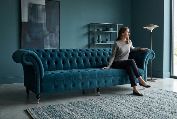 Designer Sofa 3 Sitzer Chesterfield Polster Sofas Sitz Dreisitzer Textil