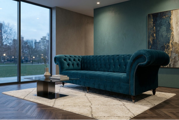 Designer Sofa 3 Sitzer Chesterfield Polster Sofas Sitz Dreisitzer Textil