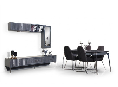 Esstisch 6x Stuhl Gruppe Tisch Möbel 8tlg. Set Esszimmer Garnitur