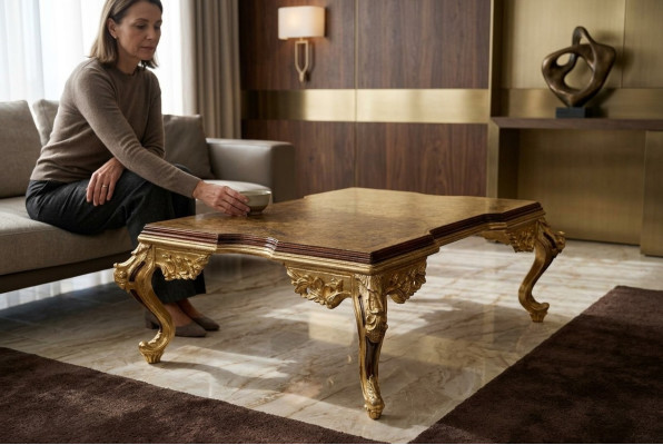 Barock Couchtisch Holz Tische Möbel Einrichtung Wohnzimmer Klassisch