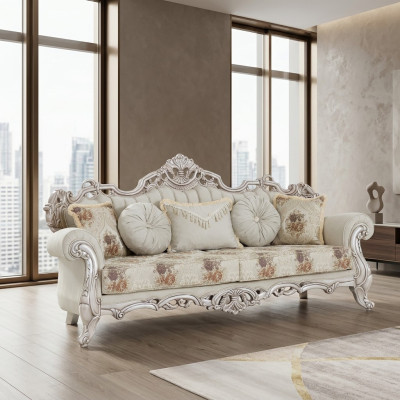 Luxus Dreisitzer Couch Polster Möbel Samt Barock Rokoko 3 Sitz Sofa
