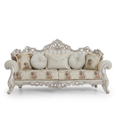 Luxus Dreisitzer Couch Polster Möbel Samt Barock Rokoko 3 Sitz Sofa