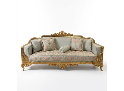 Klassischer Dreisitzer Couch Barock Beige 3er Sofa Couchen Möbel Sofas