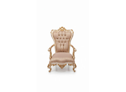 Beiger Chesterfield Sessel Antik Stil Stühle Lehnstuhl Barock Rokoko Möbel