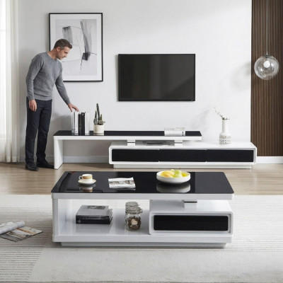 Designer Moderní černobílá komoda s TV stojany Luxus