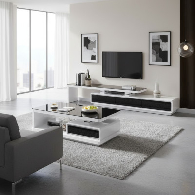 Designer Moderní černobílá komoda s TV stojany Luxus