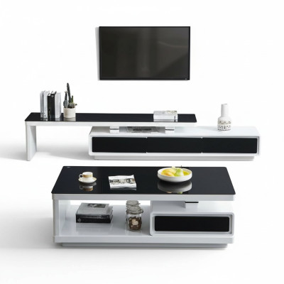 Designer Moderní černobílá komoda s TV stojany Luxus