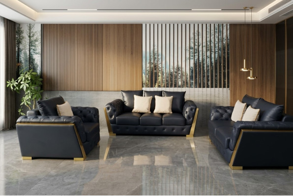 Chesterfield 3+2+1 Sofagarnitur Couch Möbel Sofa Couchen Set 3tlg
