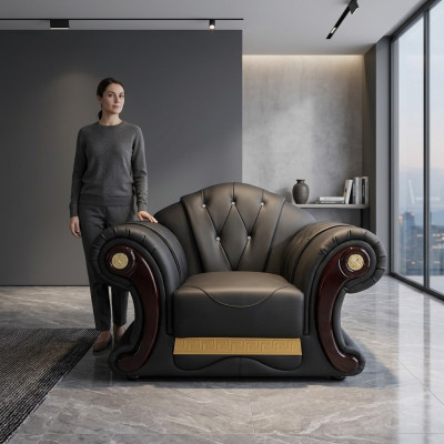 Luxus Sessel Chesterfield Einsitzer Couch Möbel Einrichtung Sofa 1er