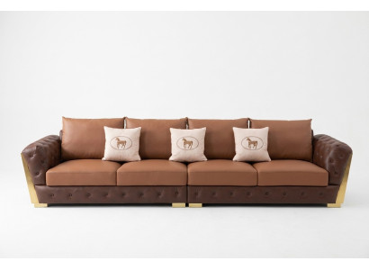Moderner Fünfsitzer Luxus Wohnzimmer Sofa Chesterfield Design Couch