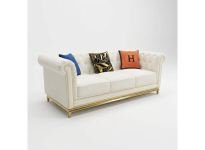 Chesterfield Textil Couch Sofa 3 Sitzer Sitz Couchen Sofas Polster Neu