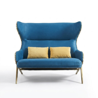 Klassischer 1,5 Sitzer Luxus Blaue Sitz Möbel Wohnzimmer Möbel Couch