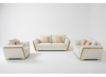 Sofa Couch Garnitur Möbel 3 tlg. Set Sofgarnitur Einrichtung Couchen