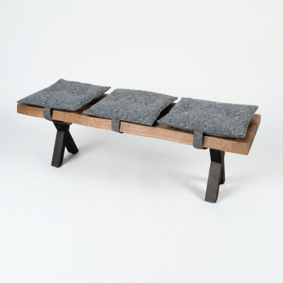 Moderne Designer-Holzbank mit gepolstertem Sitz für Esszimmer