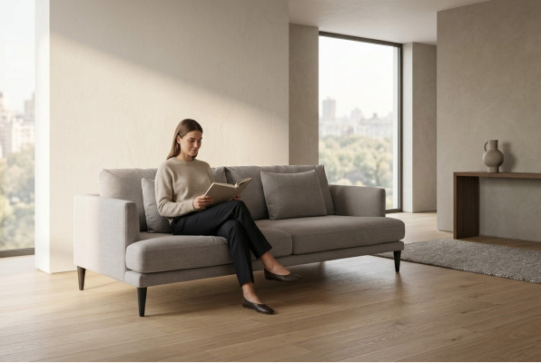 Zweisitzer Luxus Graues Sofa Textilmöbel Wohnzimmer Sofas Couen Moderrn