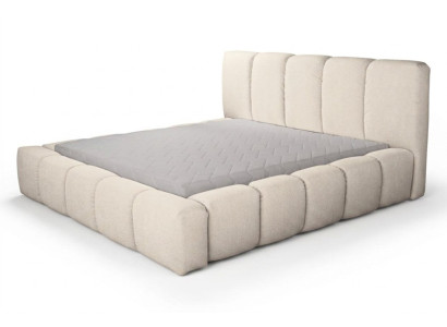 Bett Weißes Doppelbett Schlafzimmer Holzmöbel Design Polstermöbel Stoff