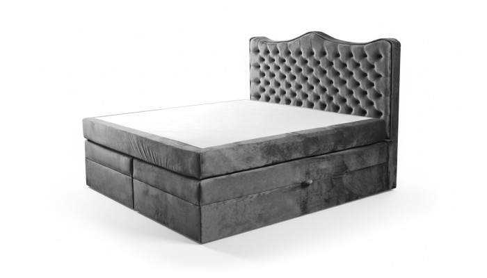 Bettrahmen grau chesterfield schlafzimmer design elegant stoff klassische möbel