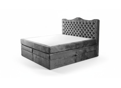 Bettrahmen grau chesterfield schlafzimmer design elegant stoff klassische möbel