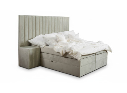 Modernes Taupes Doppelbett 2x Nachttische Schlafzimmer Boxspringbett