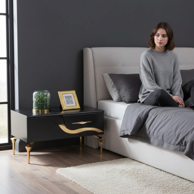 Beistelltisch Noční stolek Noční konzole Design Ložnice Stůl Noční stolky Nový