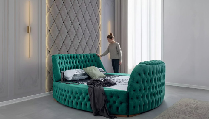 Chesterfield Bett Möbel Doppelbetten Grünes Rund Betten Luxus Hotel mit Lift