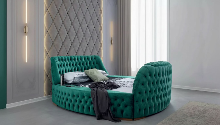 Chesterfield Bett Möbel Doppelbetten Grünes Rund Betten Luxus Hotel mit Lift