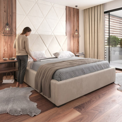 Postel Beige manželská postel Styl Elegatní postel Potah látky Ložnice Moderní Nová