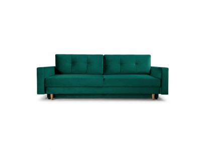 Funktionelles und mega komfortables 3-Sitzer-Schlafsofa in luxuriösem Grün
