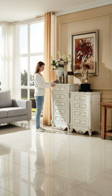 Ložnice Set Bílý Design Elegantní 2x Komoda Klasický Nábytek Luxus 2 kusy.