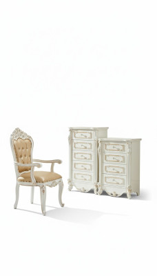Ložnice Set Bílý Design Elegantní 2x Komoda Klasický Nábytek Luxus 2 kusy.