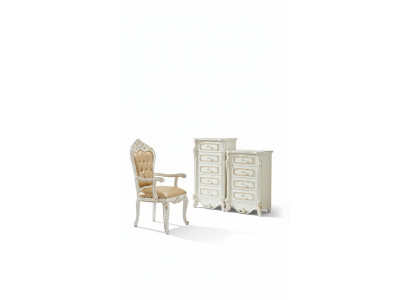 Ložnice Set Bílý Design Elegantní 2x Komoda Klasický Nábytek Luxus 2 kusy.