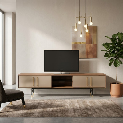 Lowboard rtv Regal Sideboard hnědý rtv Design Luxus dřevěný nábytek 260cm