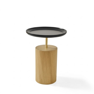 Beistelltisch Tisch Holz Beistell Designer Möbel Schwarz Rund Tisch