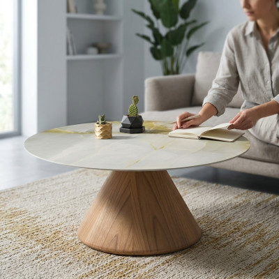 Designer Couchtisch Beistelltisch Wohnzimmer Tisch Möbel Rund Tische