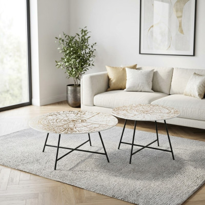 Couchtische Tische Beistelltische Wohnzimmer Modern Luxus Braun 2 tlg.